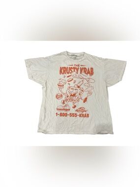 SpongeBob SquarePants Krusty Krab T Shirt Men XL White Graphic Nickelodeon 2019